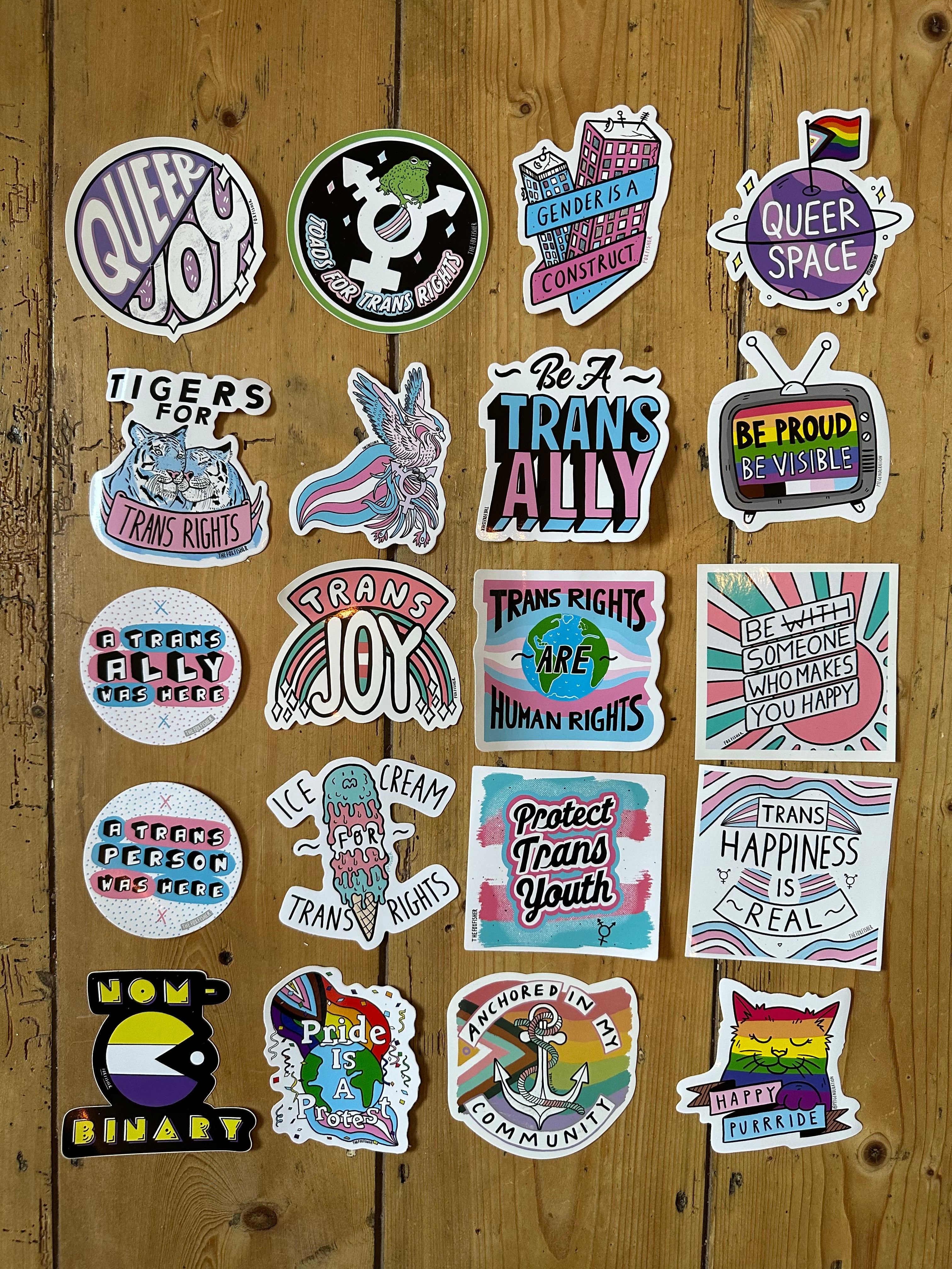 20 Trans / LGBTQIA+ Stickers