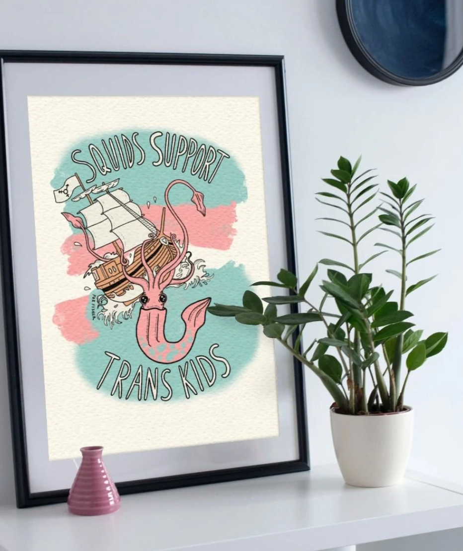 Squids Support Trans Kids -- Art Print