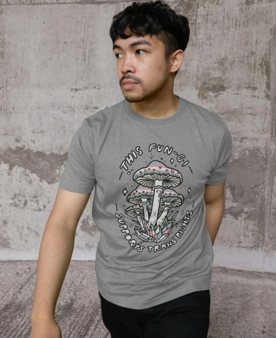 This Fun-gi Supports Trans Rights ('Unisex' t-shirt)