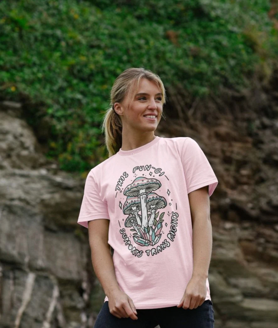 This Fun-gi Supports Trans Rights ('Unisex' t-shirt)