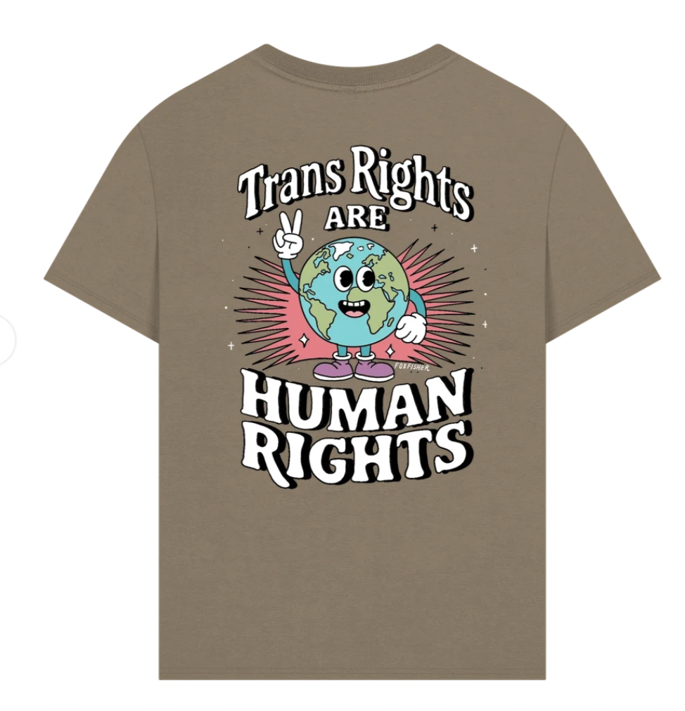 Premium Oversized 'Trans Rights are Human Rights' Earth Double Design Tee