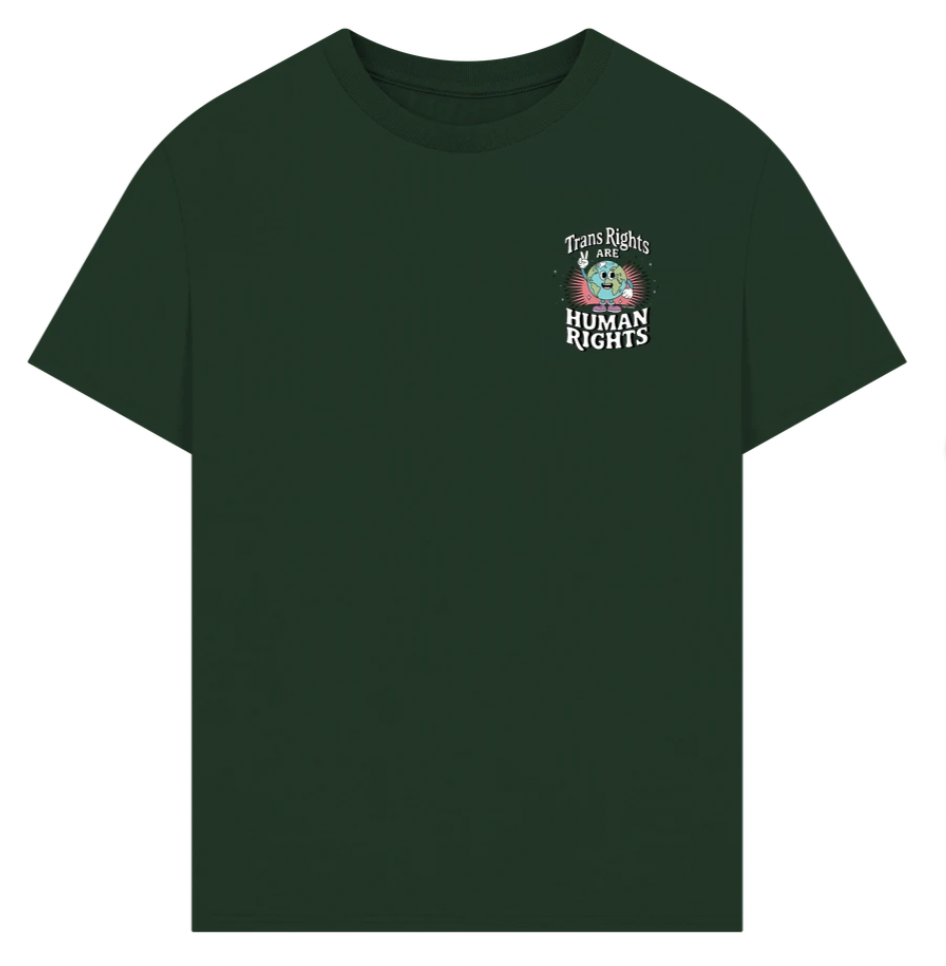 Premium Oversized 'Trans Rights are Human Rights' Earth Double Design Tee