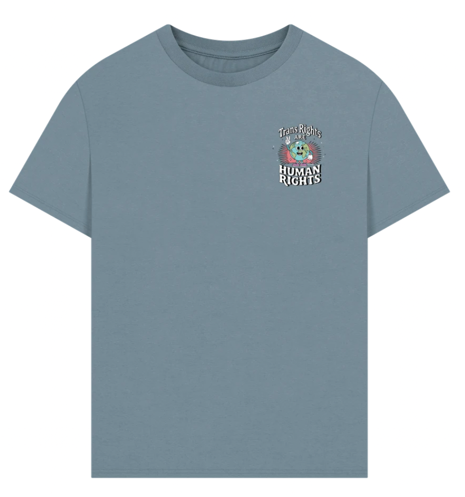 Premium Oversized 'Trans Rights are Human Rights' Earth Double Design Tee
