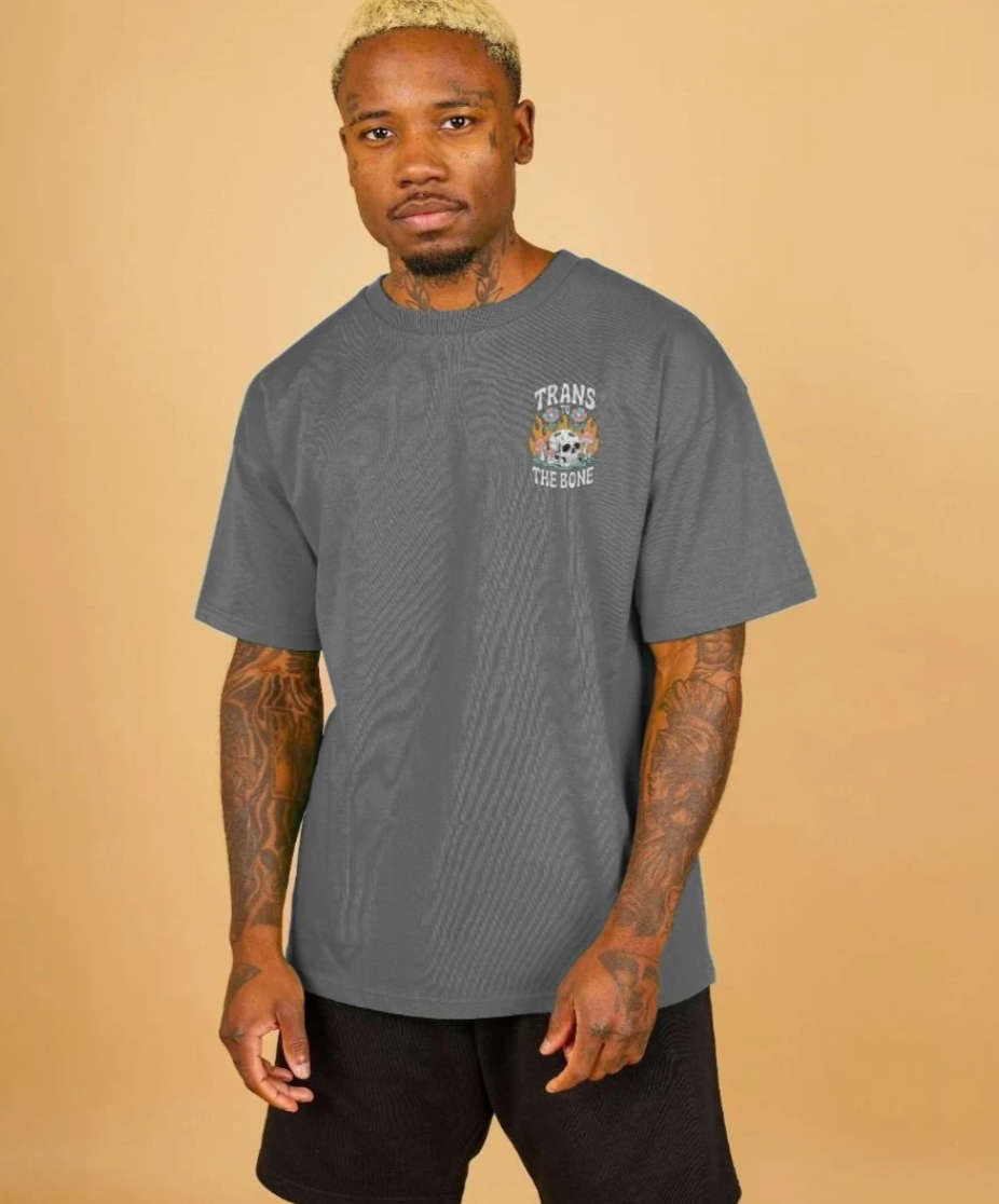 Trans to the Bone -- Organic Oversize Premium Front & Back Design Tee