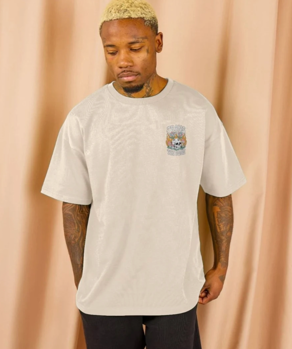 Trans to the Bone -- Organic Oversize Premium Front & Back Design Tee