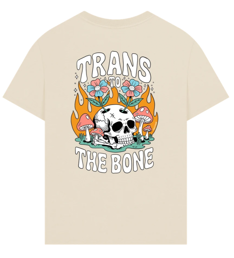 Trans to the Bone -- Organic Oversize Premium Front & Back Design Tee