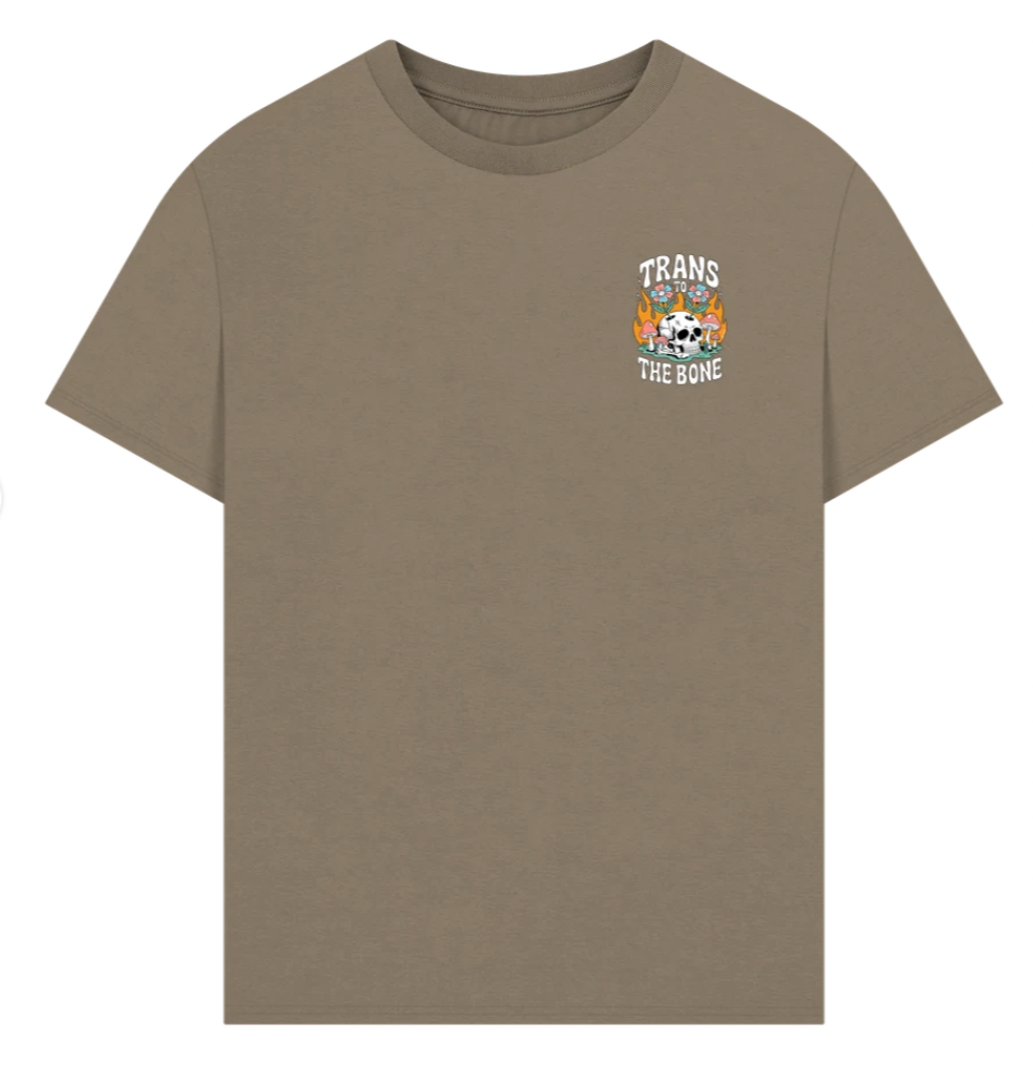 Trans to the Bone -- Organic Oversize Premium Front & Back Design Tee