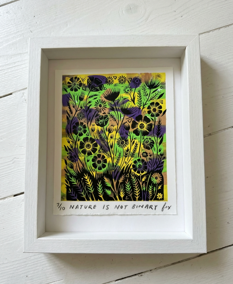 Nature Is Not Binary - Screen Printed Art