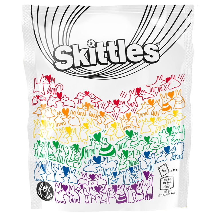 A bag from Skittle&#39;s Pride collection, designed by Fox