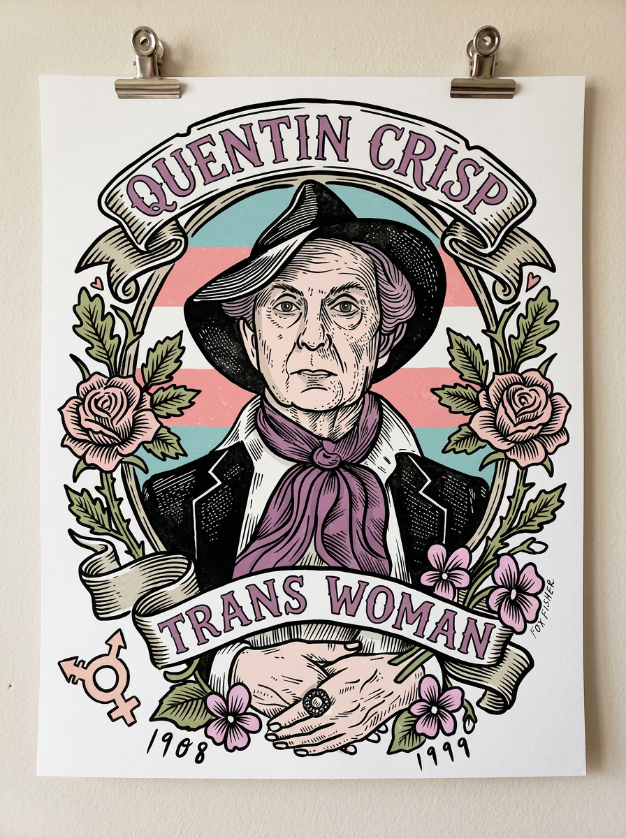Quentin Crisp · Trans Woman · Art Print (in support of Do Not Fade)