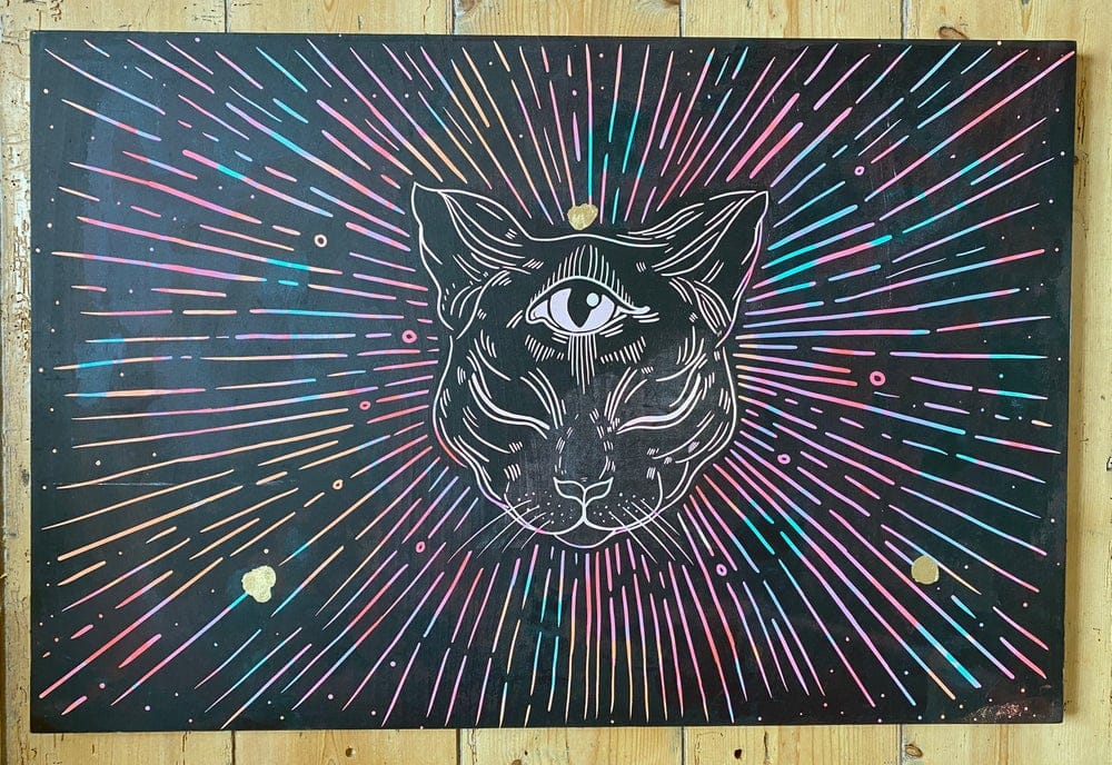 Something in the Catmosphere Wooden Screen Print