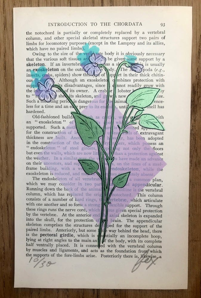 Charmer Screen Printed Book Page