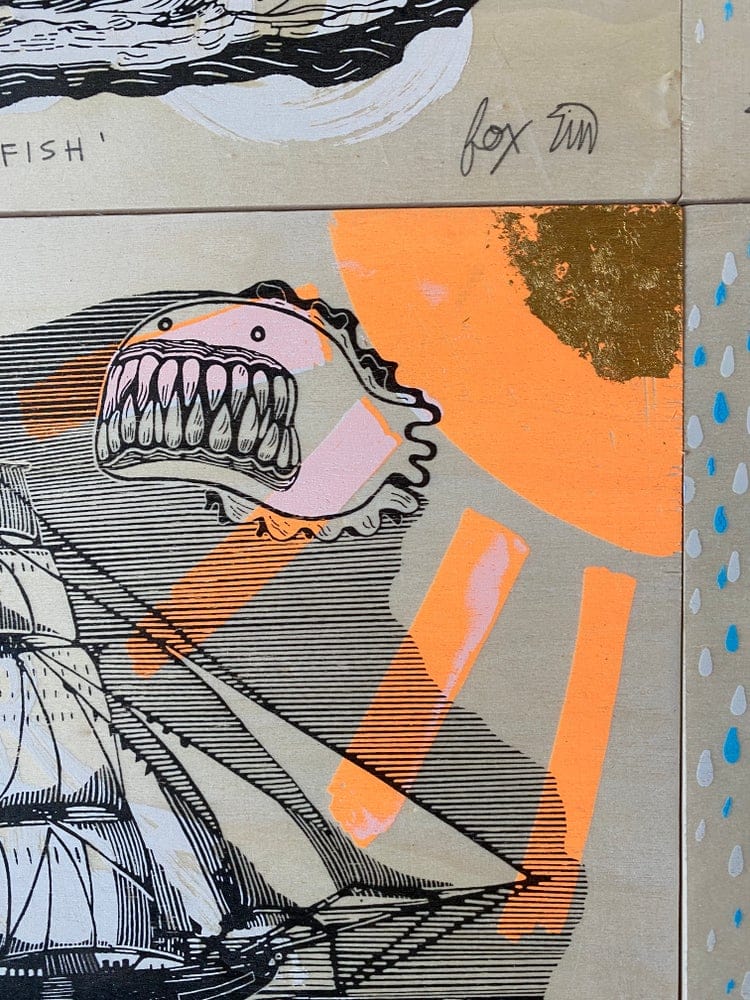 Beware the Grimace Fish Wooden Screen Print