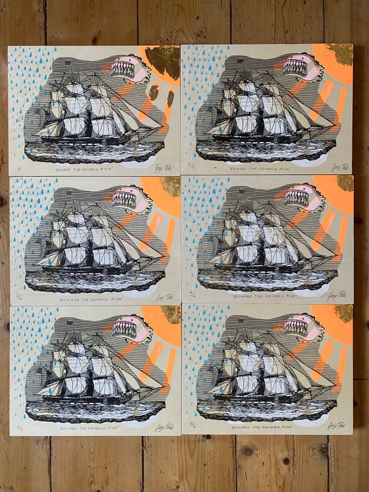 Beware the Grimace Fish Wooden Screen Print