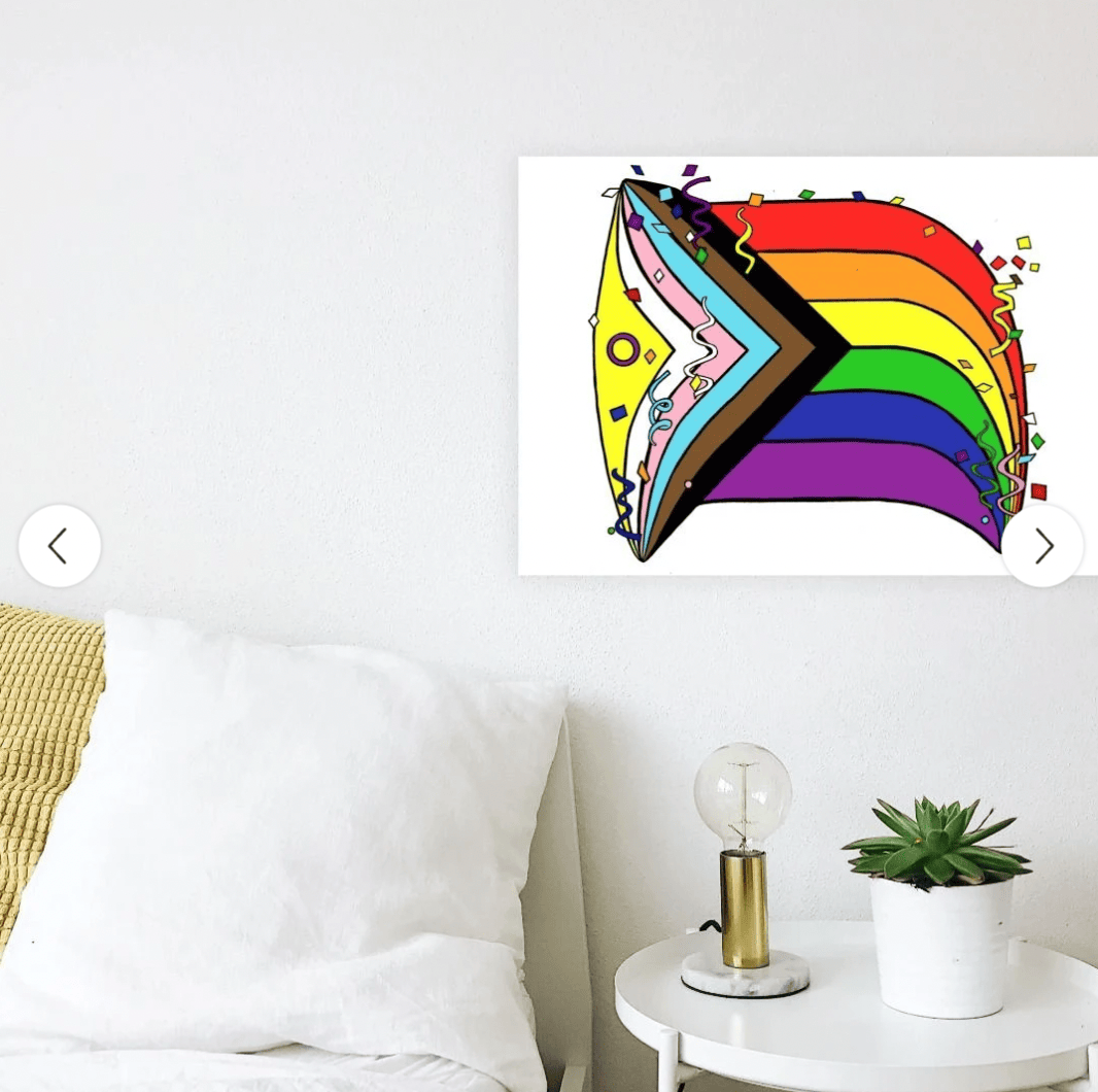 Pride Means Progress Art Print | Progress Pride Flag Poster | LGBTQ+ Queer Wall Art | Hand-drawn by Fox Fisher
