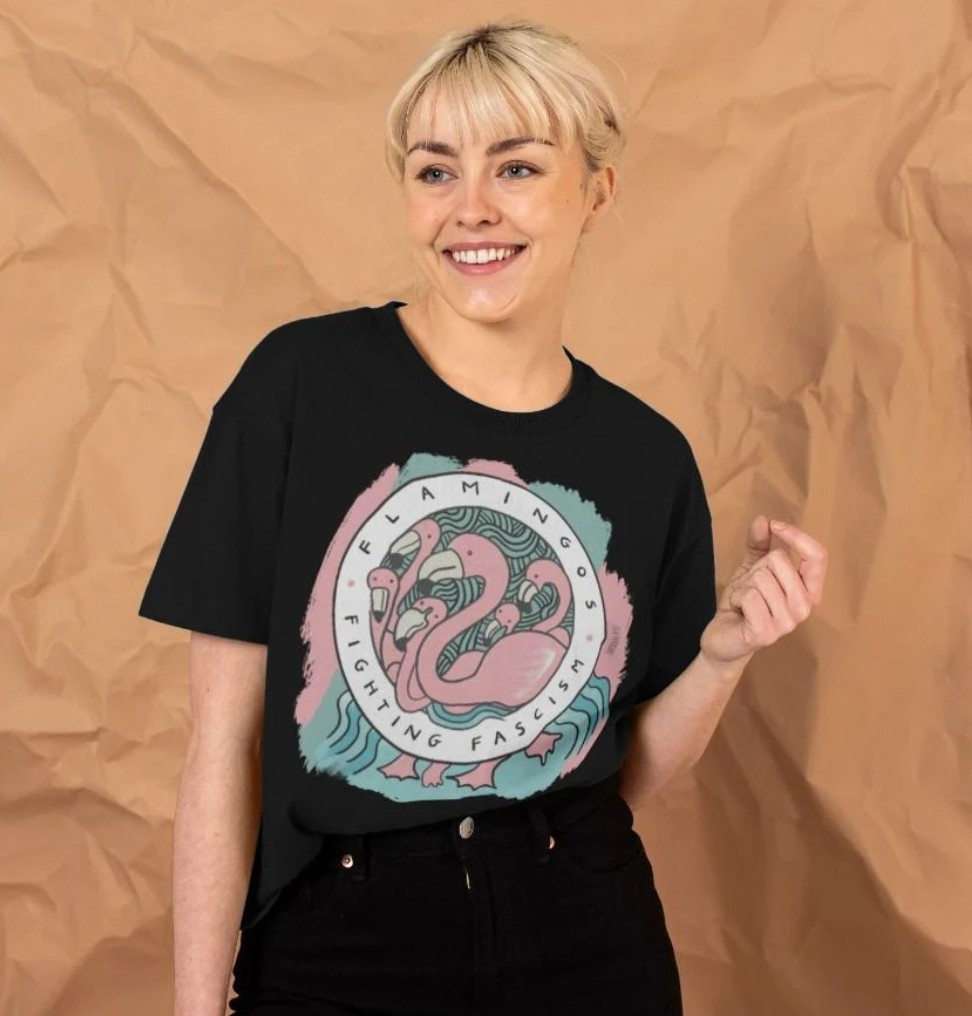 Flamingos Fighting Fascism (Boxy Shirt)