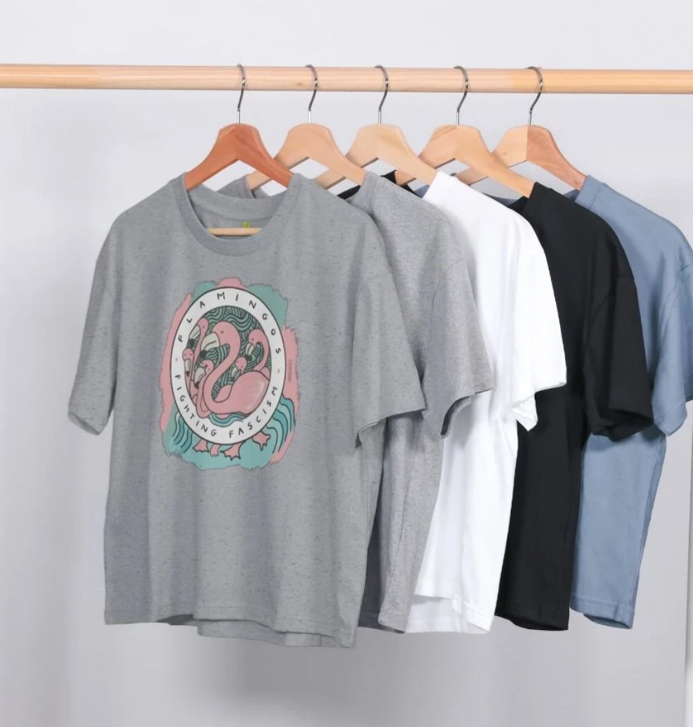 Flamingos Fighting Fascism (Boxy Shirt)