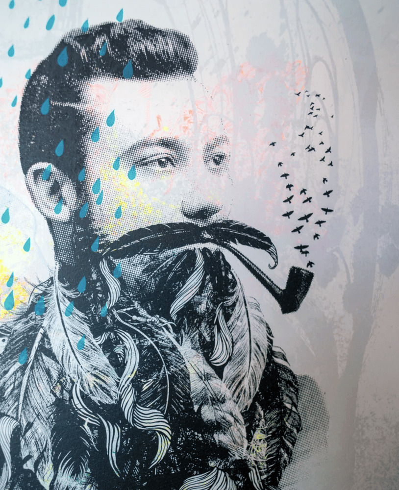 Through The Vanity of Time We Are Looping Cotton Screen Print