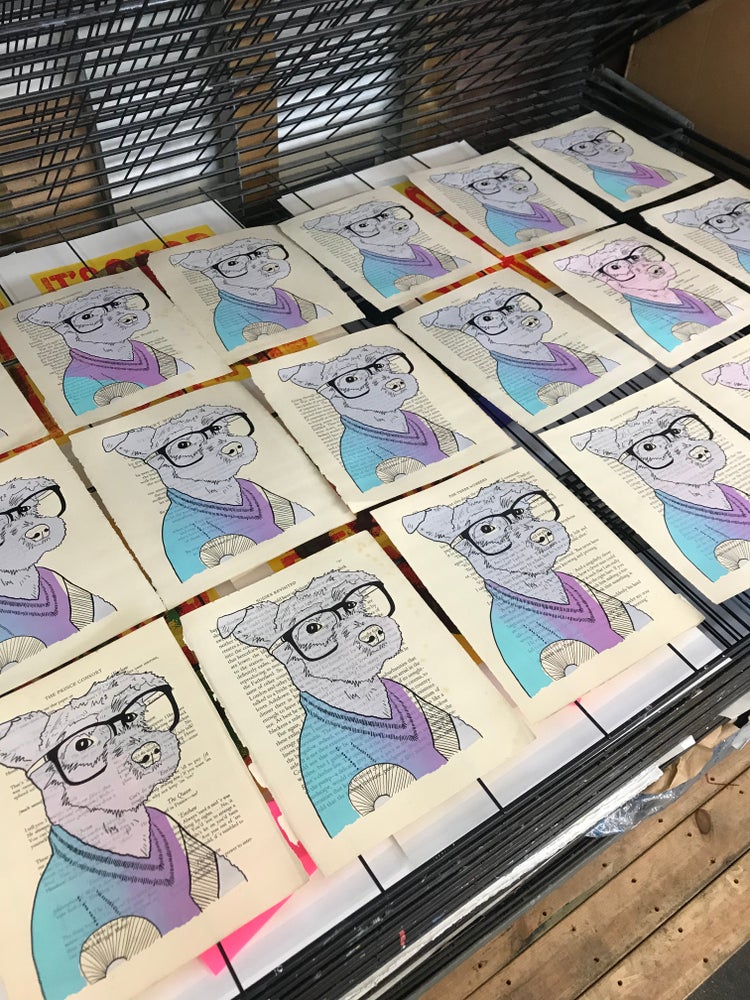 Clever Screen Print + Free Grumpy Dog Print