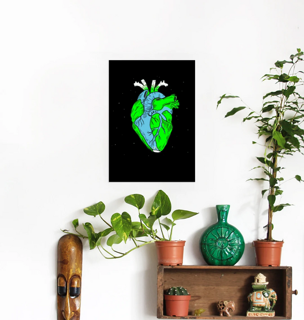 Earth Is A Heart Art Print