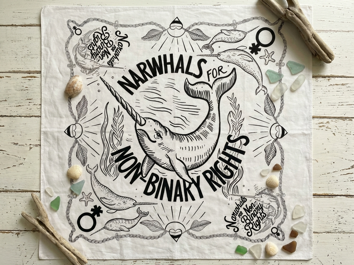 Narwhals for Non-Binary Rights Bandana