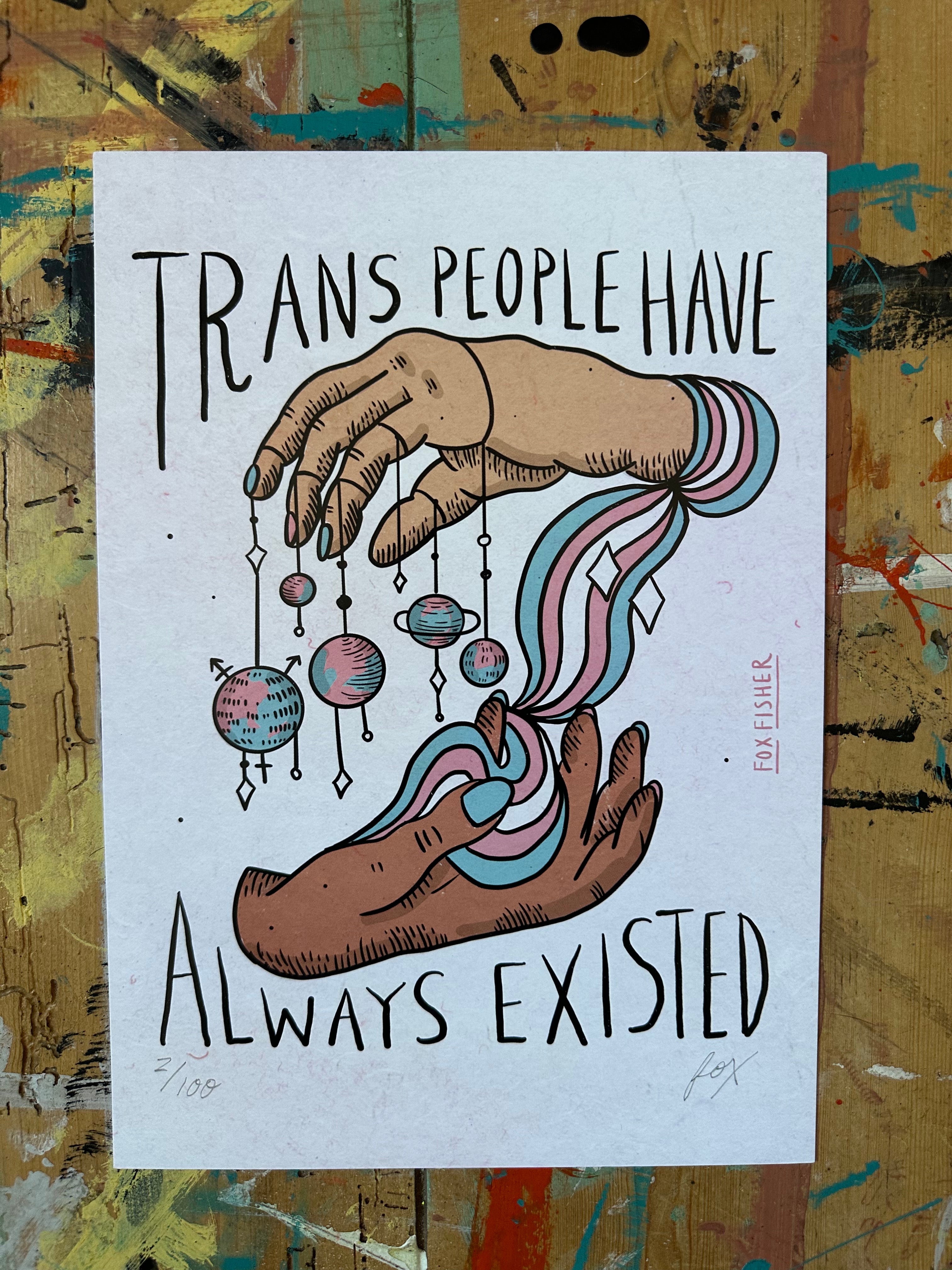 Trans People Have Always Existed - Double-Sided Joy Art Print