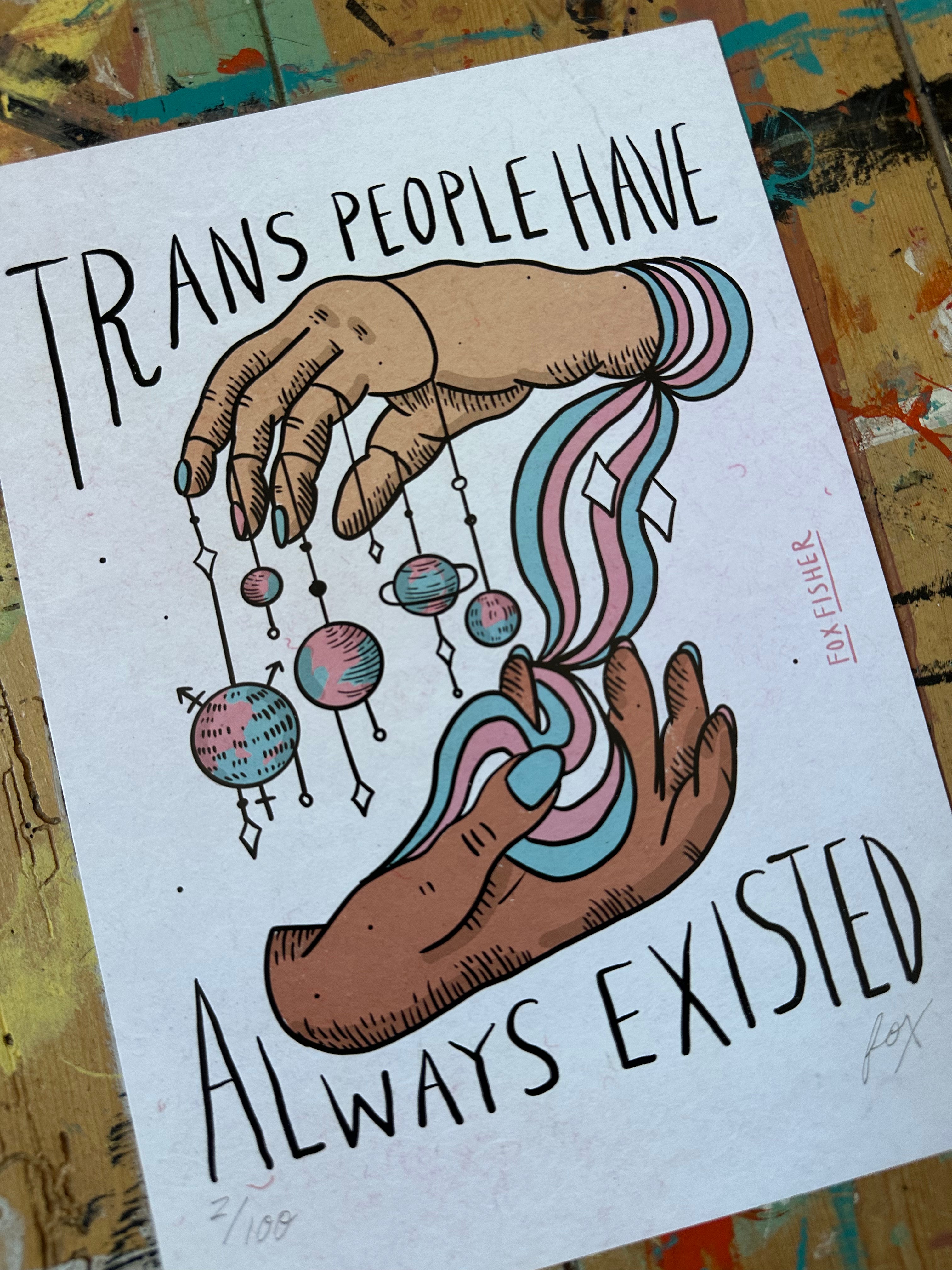Trans People Have Always Existed - Double-Sided Joy Art Print
