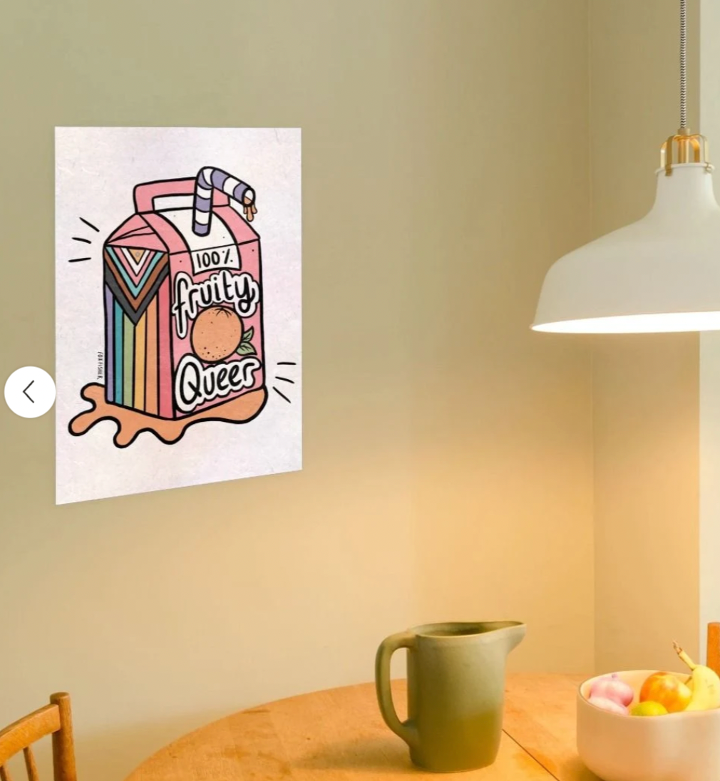 Progress Flag-Inspired '100% Fruity Queer' Art Print
