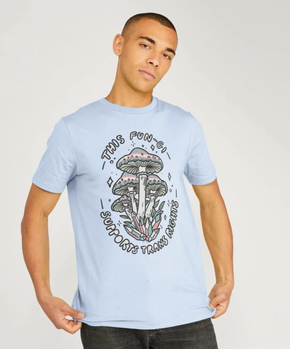 This Fun-gi Supports Trans Rights ('Unisex' t-shirt)