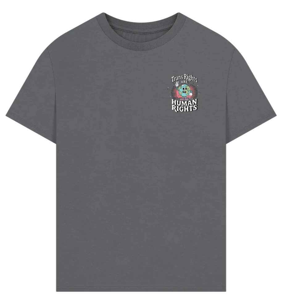 Premium Oversized 'Trans Rights are Human Rights' Earth Double Design Tee