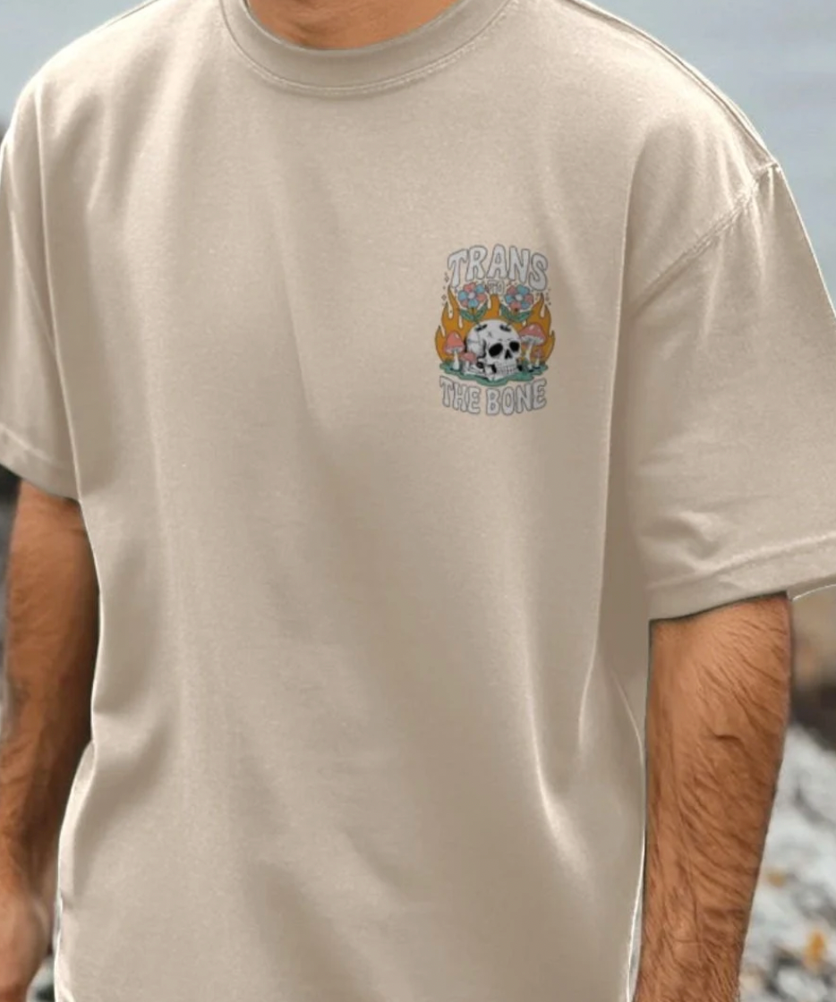 Trans to the Bone -- Organic Oversize Premium Front & Back Design Tee
