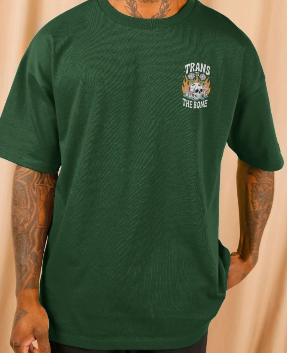 Trans to the Bone -- Organic Oversize Premium Front & Back Design Tee
