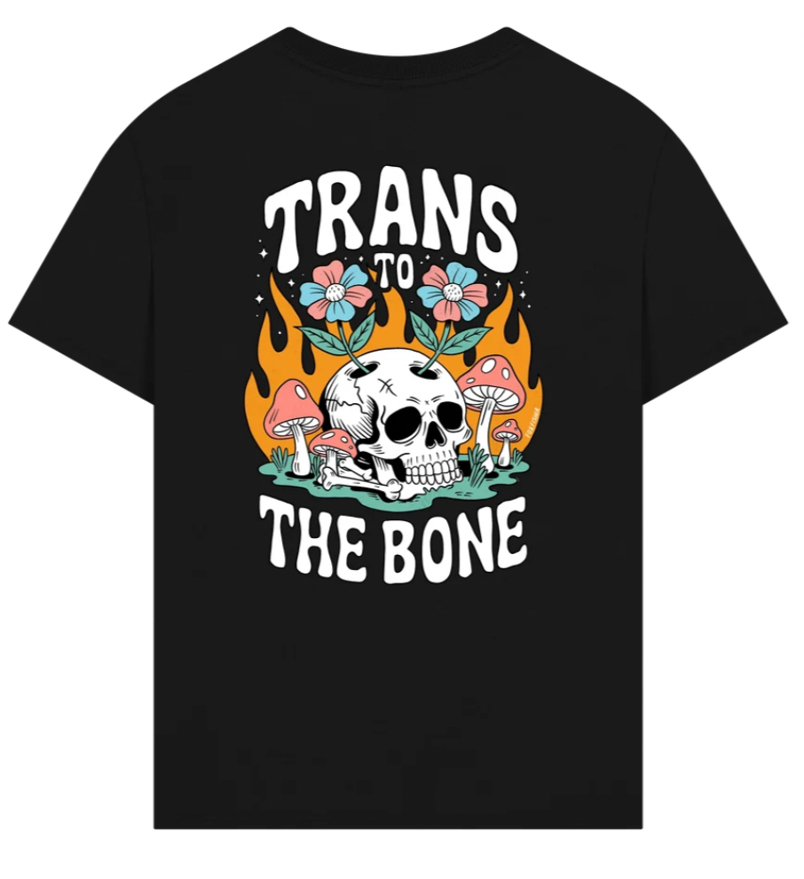 Trans to the Bone -- Organic Oversize Premium Front & Back Design Tee