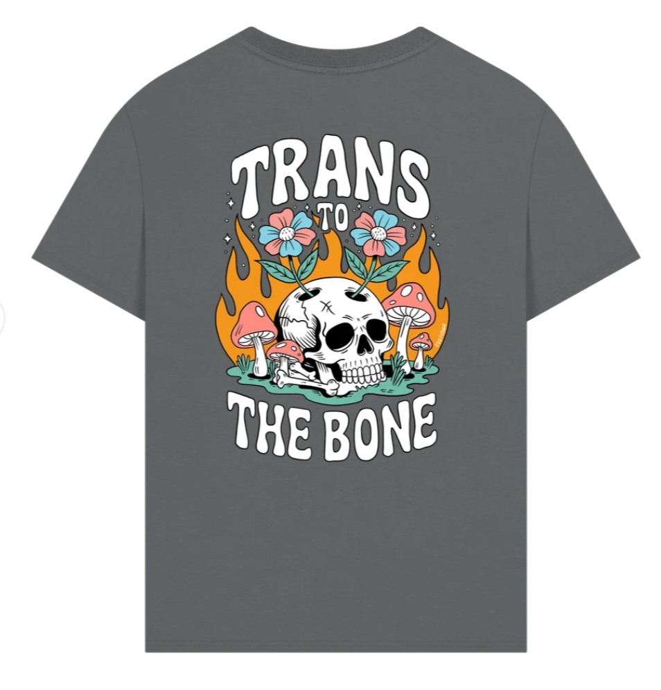 Trans to the Bone -- Organic Oversize Premium Front & Back Design Tee