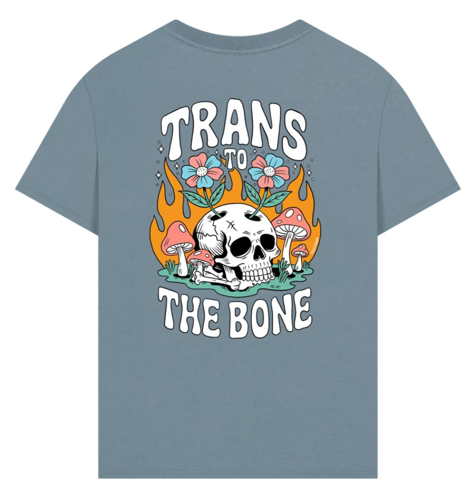 Trans to the Bone -- Organic Oversize Premium Front & Back Design Tee