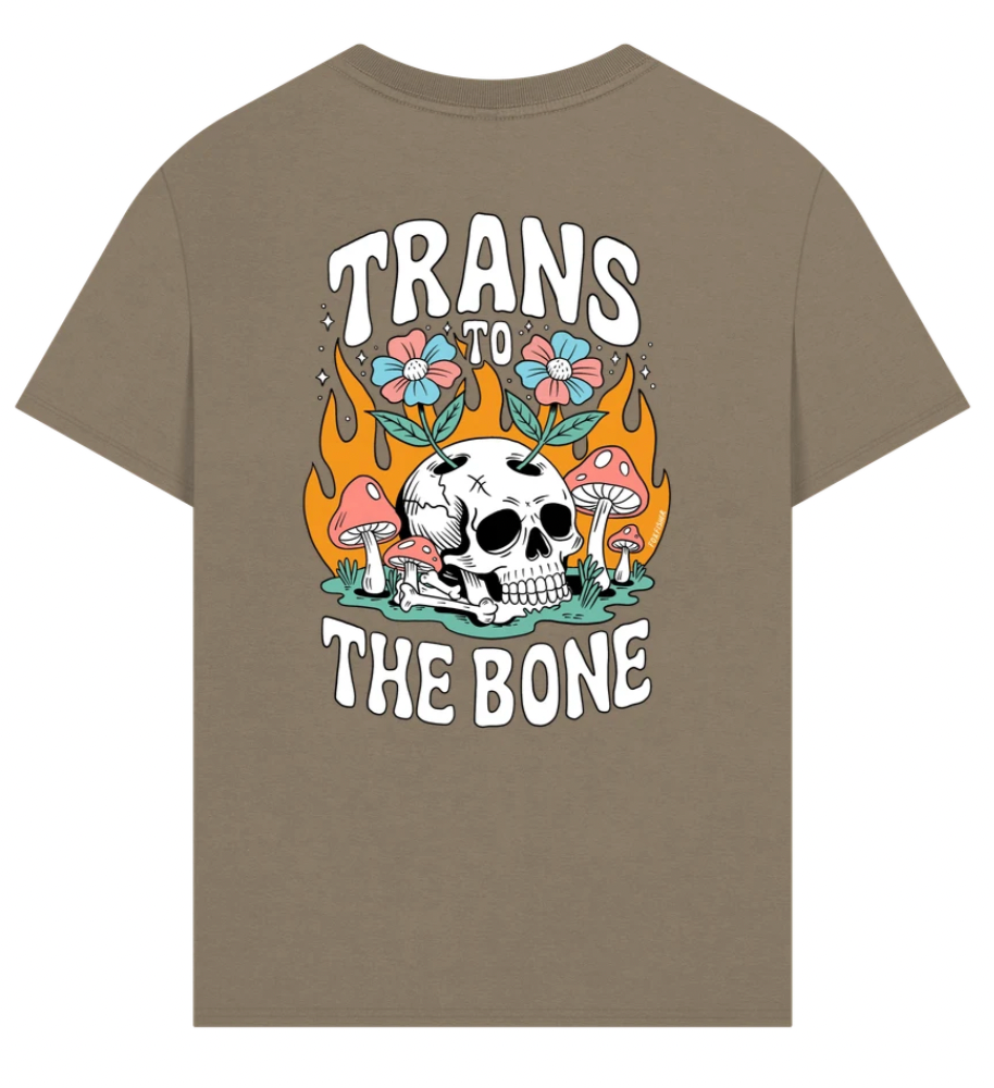 Trans to the Bone -- Organic Oversize Premium Front & Back Design Tee