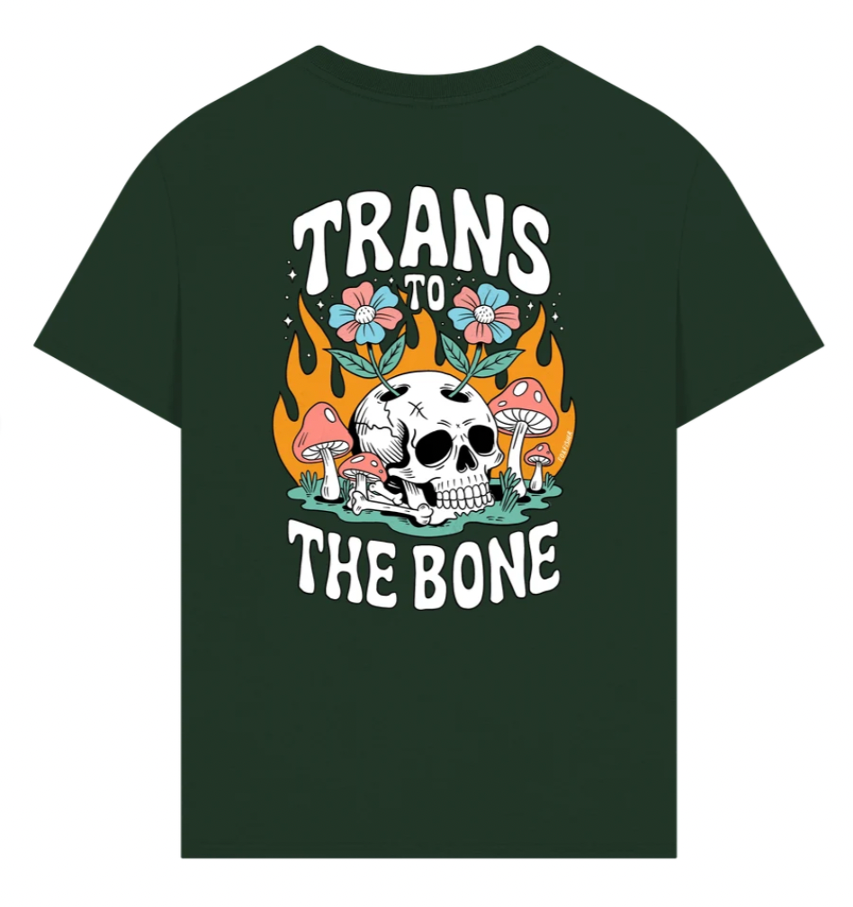 Trans to the Bone -- Organic Oversize Premium Front & Back Design Tee
