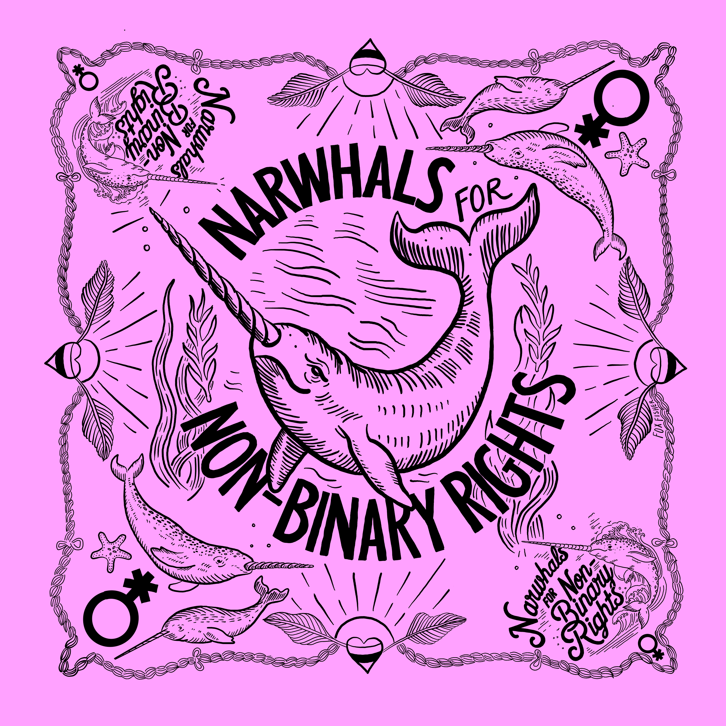 NARWHALS for NON-BINARY RIGHTS - BANDANA