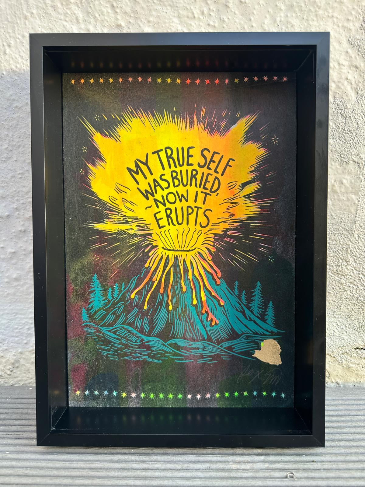 My True Self Was Buried, Now It Erupts – Framed Study on Wood (Edition of 8)