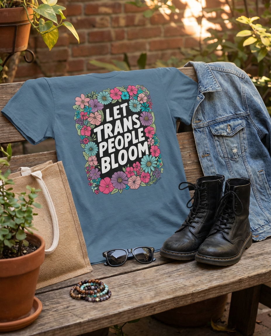 Let Trans People Bloom (unisex) t-shirt