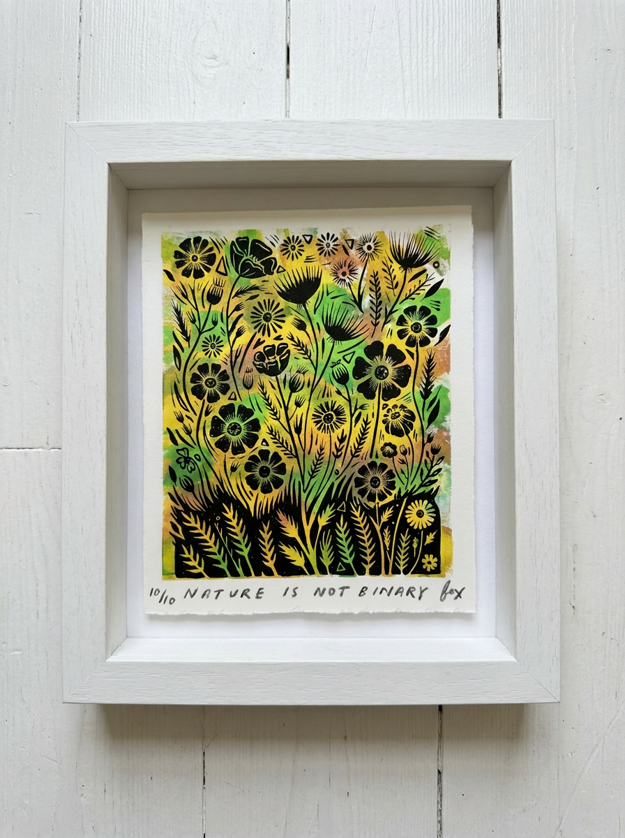 Nature Is Not Binary - Screen Printed Art
