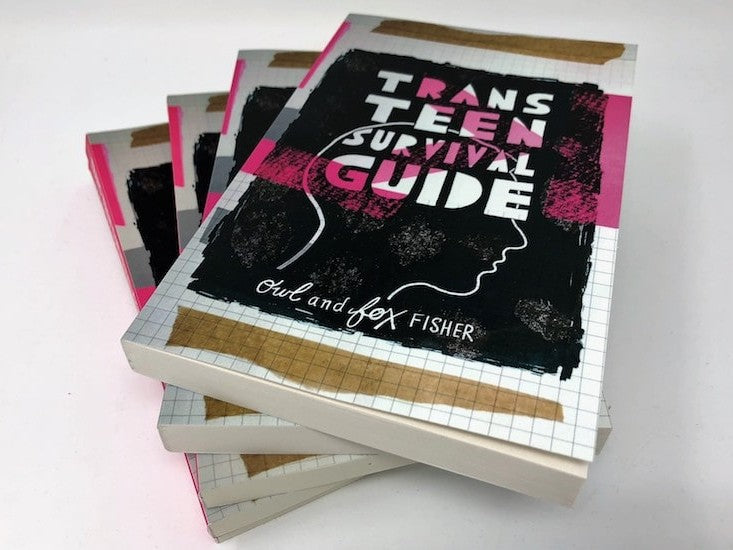 A pile of Fox&#39;s book, Trans Teen Survival Guide