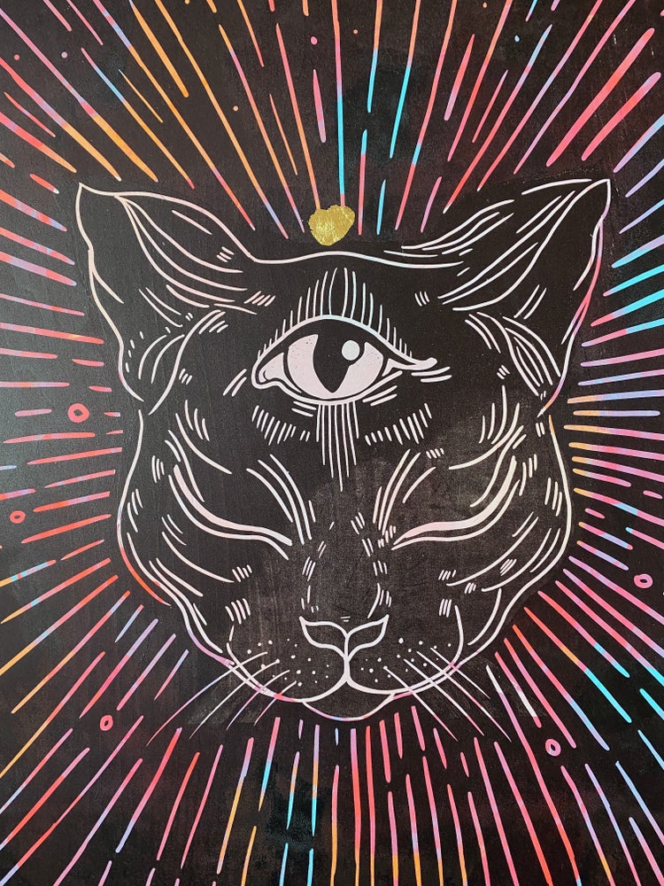 Something in the Catmosphere Wooden Screen Print