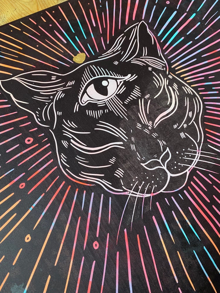 Something in the Catmosphere Wooden Screen Print
