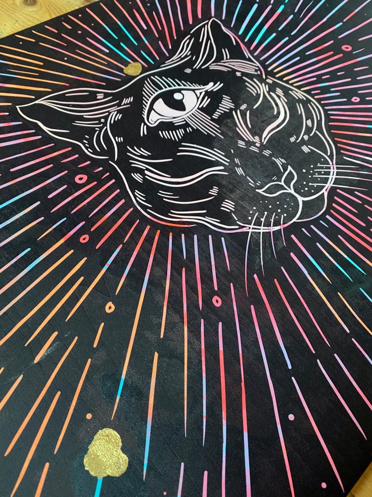 Something in the Catmosphere Wooden Screen Print