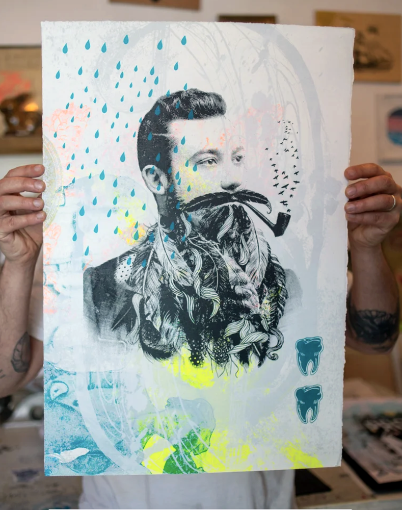 Through The Vanity of Time We Are Looping Cotton Screen Print