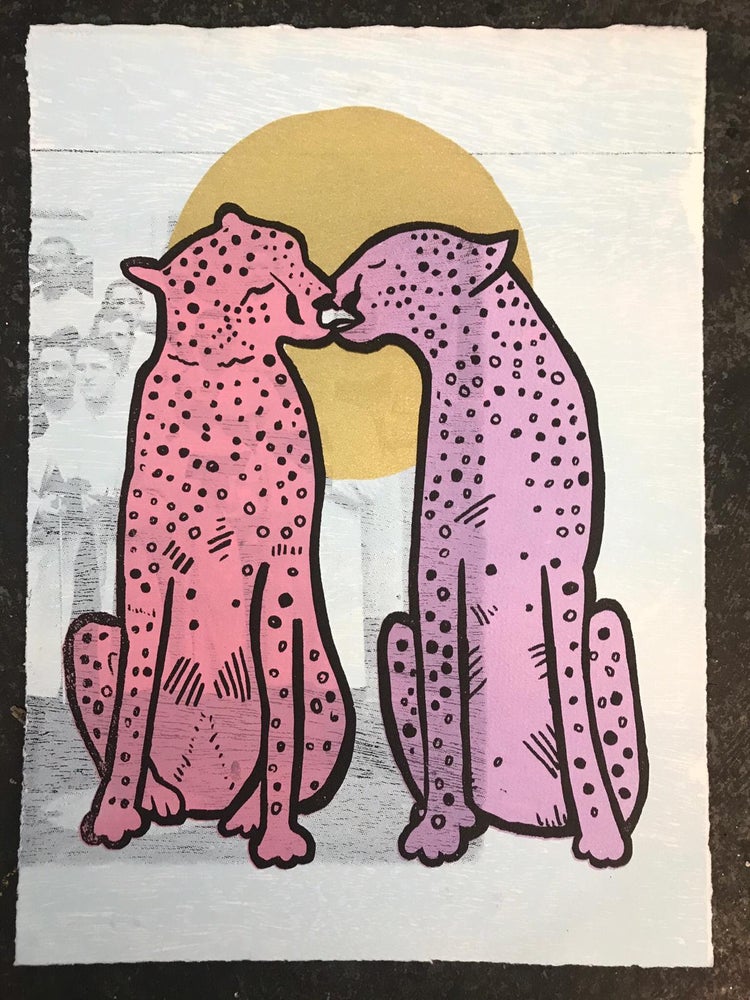 Licky Cats Screen Print with colour options